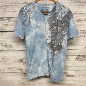 Ring of Fire Men's Blue Graphic T-Shirt Blue XL